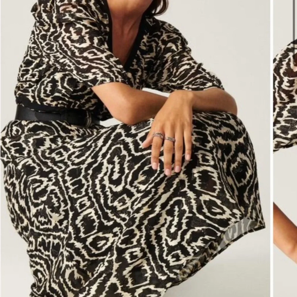 BA&SH‎ Adore Black Textured Midi Dress Size XS